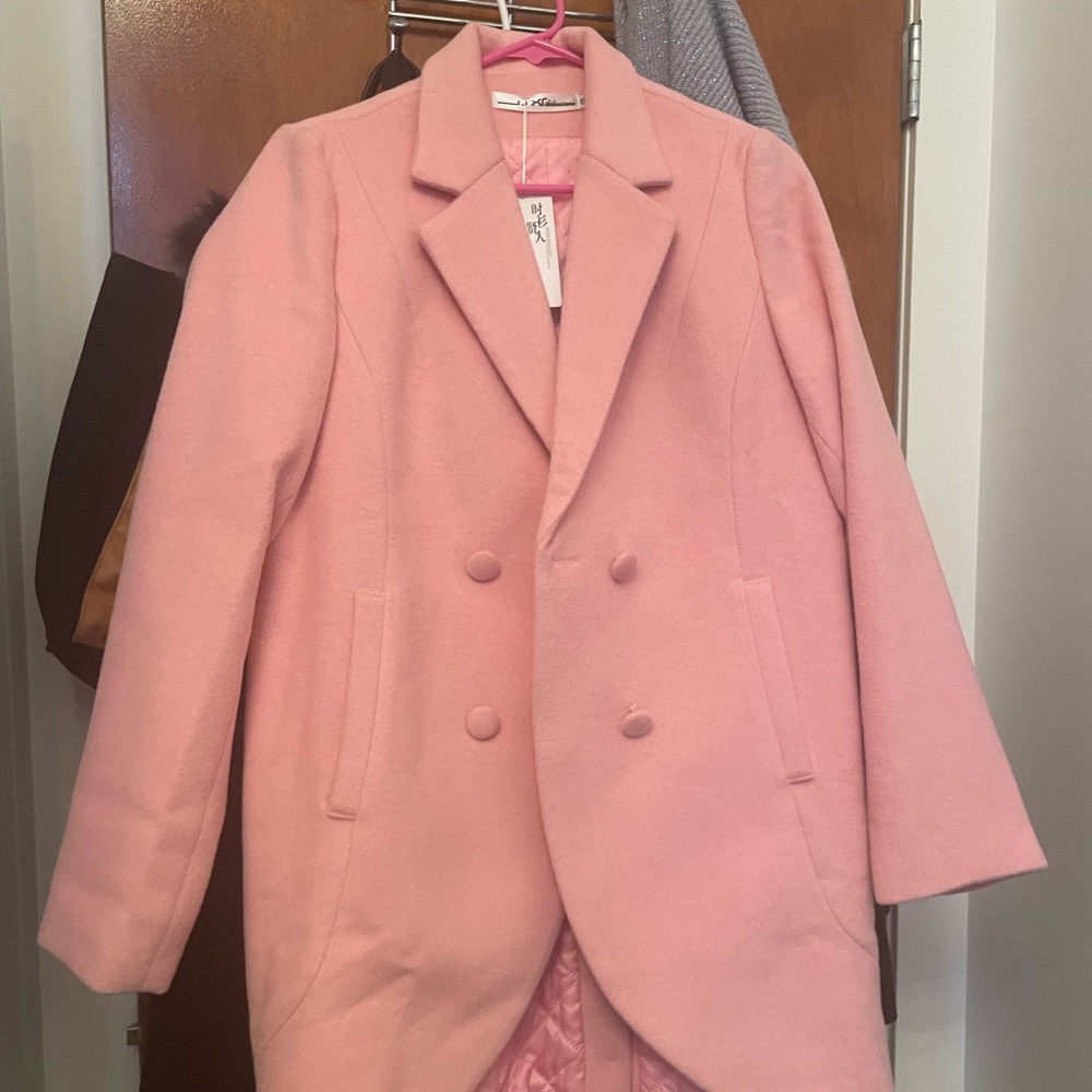 Pink wool coat